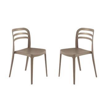 Juego de 4 sillas de polipropileno gris tórtola cm 50x51 81h