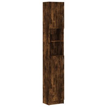 Armario Baño | Mueble Baño Madera Contrachapada Roble Ahumado 32x25,5x190 Cm