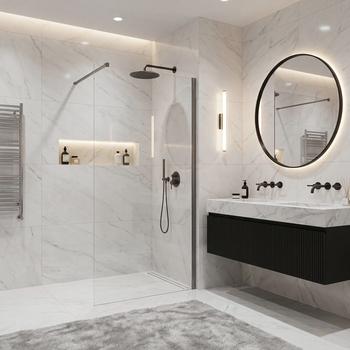 Pared De La Ducha Rea Flexi Transparent Titanium 90