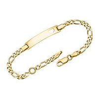 pulsera corazon figaro grabado dorado