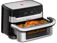 freidora de aire - moulinex dual easy fry flex ez922d 2700w 9l 7 programas separador cesta 40c-200c hasta 8 personas negro