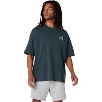 asics runner message graphic relaxed  camiseta de running hombres - azul-gris