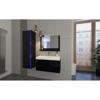 conjunto de muebles de bano en negro coleccion bird columna mueble bajo lavabo lavabo de 60 cm