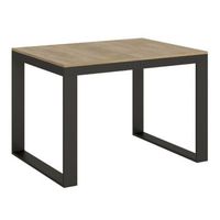 mesa extensible moderna de 4 a 16 plazas l 120 a 380 cm estructura de madera clara y metal antracita tiroz