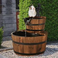 fuente de jardin fuente de madera fuente de madera barril de madera con bomba de agua o 445 cm