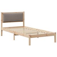 cama individual  cama para adulto  estructura de cama taupe 90 x 200 cm madera de pino macizo
