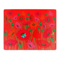 tabla de cortar de cristal  rojo vidrio templado  32 x 25 x 1 cm
