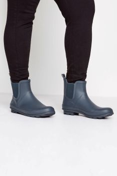 Botas De Agua Azules Estilo Chelsea