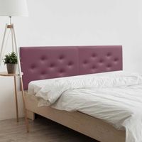 dhome cabecero de polipiel con 3 hileras intercaladas de botones cabezal tapizado cama lujo vino tinto 180cm 2 piezas
