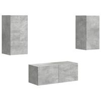 conjunto de mueble de tv 6 uds gris concreto vidaxl