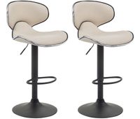 set de 2 taburetes las vegas tapizado en cuero sintetico 49x46x88-108 cm