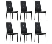 vidaxl sillas de comedor 6 unidades cuero sintetico negro