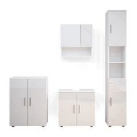 conjunto de muebles de bano irma 4 piezas con armario alto y cajonera vicco