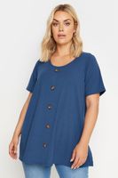 yours camiseta canale azul con botones mujer curvy y tallas grandes yours