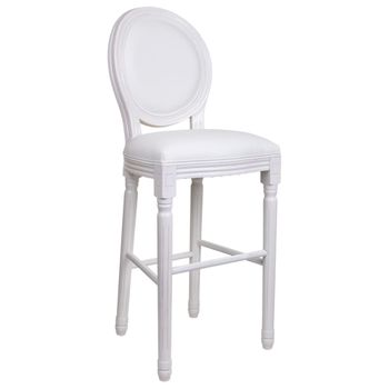 Taburete de madera blanco 52x46x116