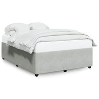 estructura de cama de terciopelo gris claro 140x190 cm