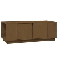 mesa de centromesa auxiliarmesa de cafe madera maciza de pino marron miel 110x50x40 cm