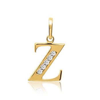 8k colgante de oro letra z con circonita