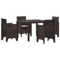 conjunto de comedor de jardin 5 uds marron polipropileno vidaxl
