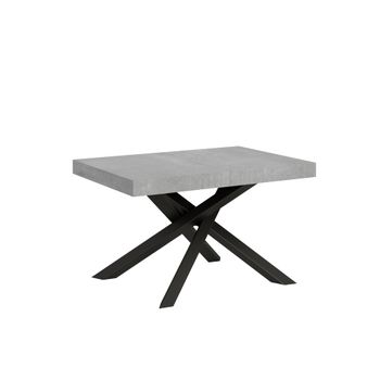 Mesa extensible 90x130/234 cm cemento patas antracita