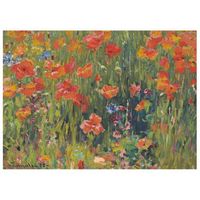 legendarte - cuadro lienzo impresion digital - amapolas - robert william vonnoh - decoracion pared cm 50x70