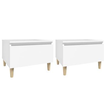 Mesas Auxiliares 2 Uds Madera Contrachapada Blanco 50x46x35 Cm Vidaxl