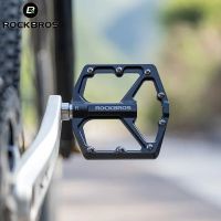 pedal de bicicleta de aleacion de aluminio rockbros con rodamientos de alta velocidad banda de rodadura ancha antideslizante accesorios para ciclismo