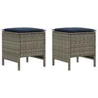 2 uds reposapies de jardin ratan sintetico gris y azul marino vidaxl