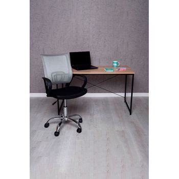 Conjunto Escritorio Dek Y Silla Midi Pro - Gris Y Negro