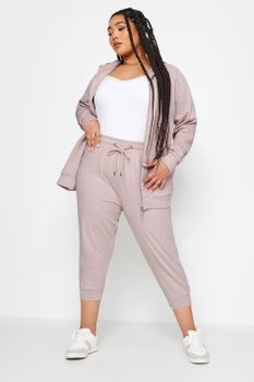 Yours Joggers Capri Rosa Antiguo, Mujer Curvy Y Tallas Grandes, Yours