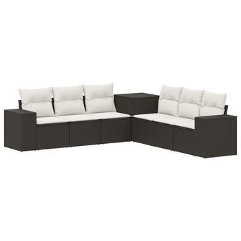 Juego De Sofá 7 Uds. Negro Y Blanco Crema Vidaxl