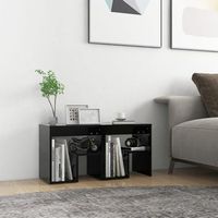 mesitas de noche 2 uds - dormitorio - madera contrachapada - negro 40x30x40cm