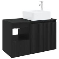 juego de muebles de bano 2 uds negro madera de ingenieria vidaxl