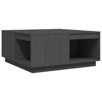 Mesa De Centro De Madera Maciza De Pino Gris 80x81x36,5 Cm