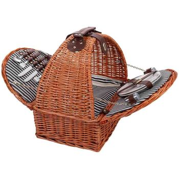 Cesta de picnic 2 servicios marrón 40x28x14/40cm