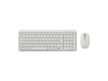 Pack Teclado + Ratón - Logitech MK250, Inalámbrico, Bluetooth, Autonomía 12 meses, Ambidiestro, Windows/Mac/Chrome, Resistente a salpicaduras, Blanco