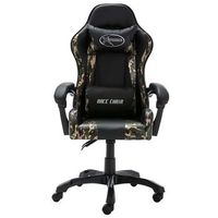 silla gaming de cuero sintetico negro y camuflaje