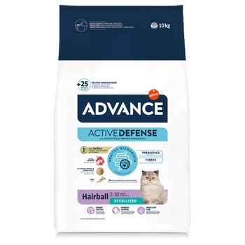 Advance 2 x 10 / 15 kg pienso para gatos - Pack Ahorro - Sterilized Hairball con pavo - 2 x 10 kg