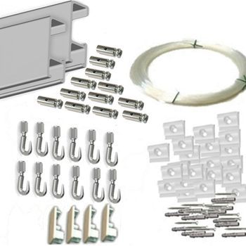 Pack Basic Fast De 6 Metros Guías De Aluminio Plata Mate Con 12 Colgadores Nylon Para Colgar Cuadros… (aluminio Plata Mate)