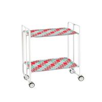 carrito auxiliar plegable bauhaus con ruedas - armazon metalico blanco 2 niveles y 4 posiciones ajustables89