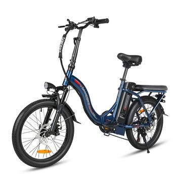 Bicicleta Eléctrica Urbana Samebike Cy20, Plegable, Motor 36 V 350 W, Azul Oscuro