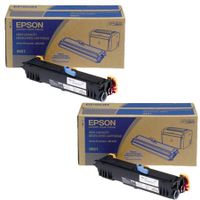 epson s050521 black original toners twin pack 2 pack