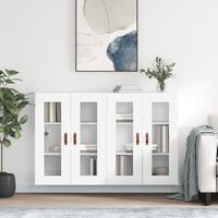 pack 2 uds armarios de pared  mueble pared madera de ingenieria blanco cfw741736