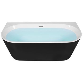 Bañera Acrílico Sanitario Negro Ovalado Individual 170 X 80 Cm Diseño Moderno Harvey
