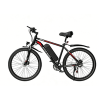 bicicleta electrica de 26 - evercross tech ek15 r motor de 250 w r bateria de 374 wh r 7 velocidades r frenos de disco r doble suspension r negrorojo