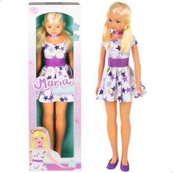 COLORBABY TOYS -  Muñeca grande de 1 metro María, cabeza, brazos y piernas articulados, mide 105 cm, peina su pelo y juega a vestirla, muñecas de juguete, juguetes infantiles, juego simbólico, juegos