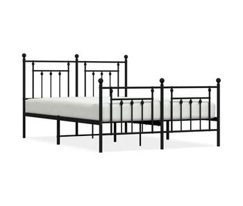 Estructura de cama cabecero y pie de cama metal negro 150x200cm con cabecero y pie de cama