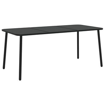 Mesa De Jardín | Mesa De Exterior Acero Gris Antracita 165x80x71 Cm