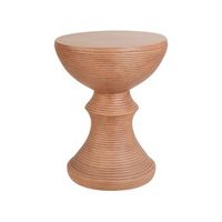 mesa auxiliar mgo fibra de vidrio forma redonda efecto madera clara caldaro