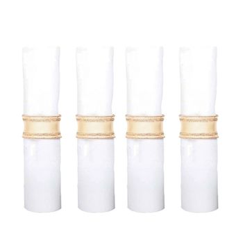 Anillos de servilleta dorados con rhinestones - set de 4